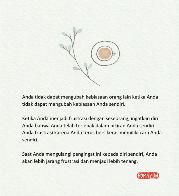 Tidak dapat mengubah kebiasaan orang lain