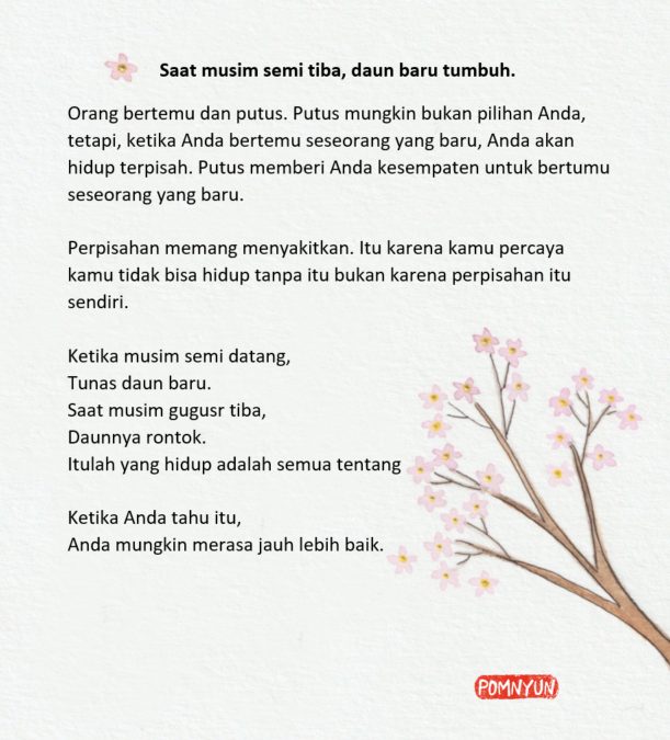 Saat musim semi tiba, dan baru tumbuh