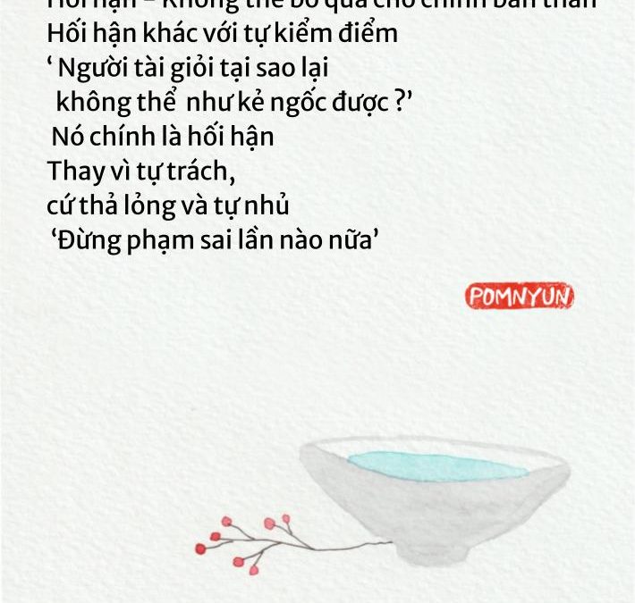 Hối hận khác với tự kiểm điểm.