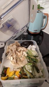 I take food scraps for composting to a neighborhood drop-off site every Thursday. :) 