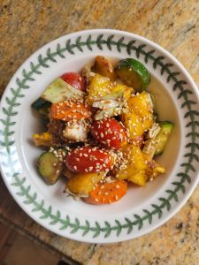 #2023missionimpossible I made my vegetable salad using herbs, vinegar, and olive oil. 