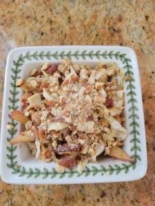 #2023missionimpossible I made a cabbage and an apple salad with nuts using olive oil, vinegar, and grinded sesame seeds. I am working on making/eating small portions at a time. My food consumptions were heavy that I was still eating even though I was full. I am taking this opportunity to be aware of my food habit and to change negative ones to more constructive and helpful ones. I ask myself, 